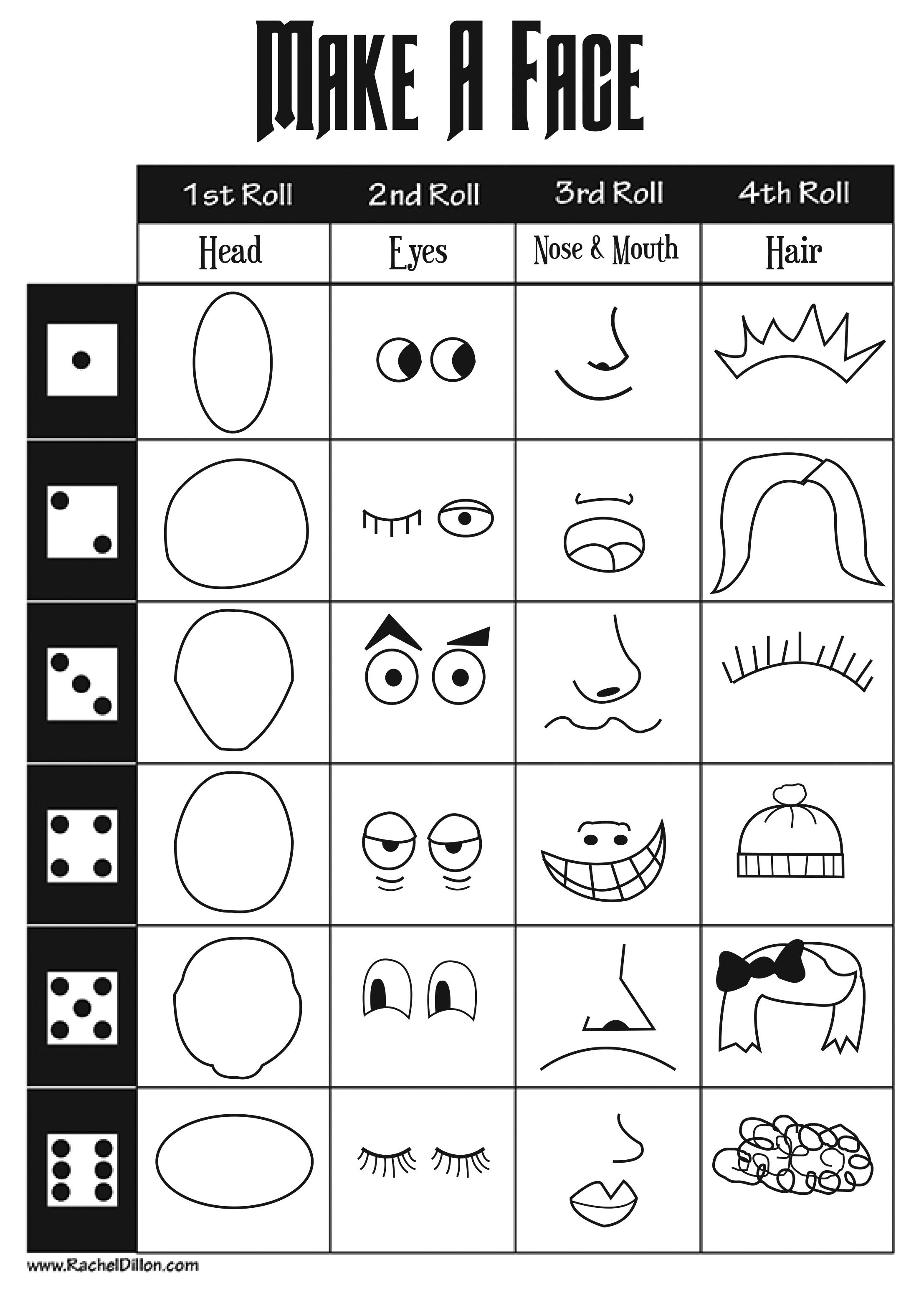 Make A Face Dice Game For Kids To Do. This Is Great To Keep Kids - Roll A Monster Free Printable