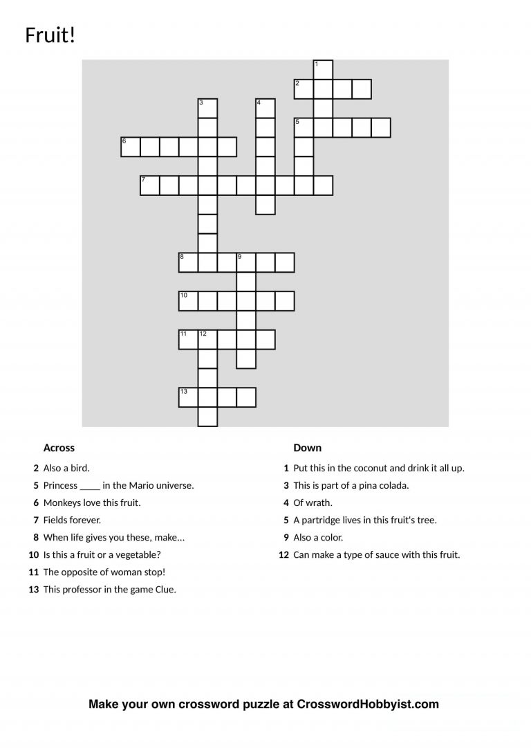 free make your own crosswords puzzles
