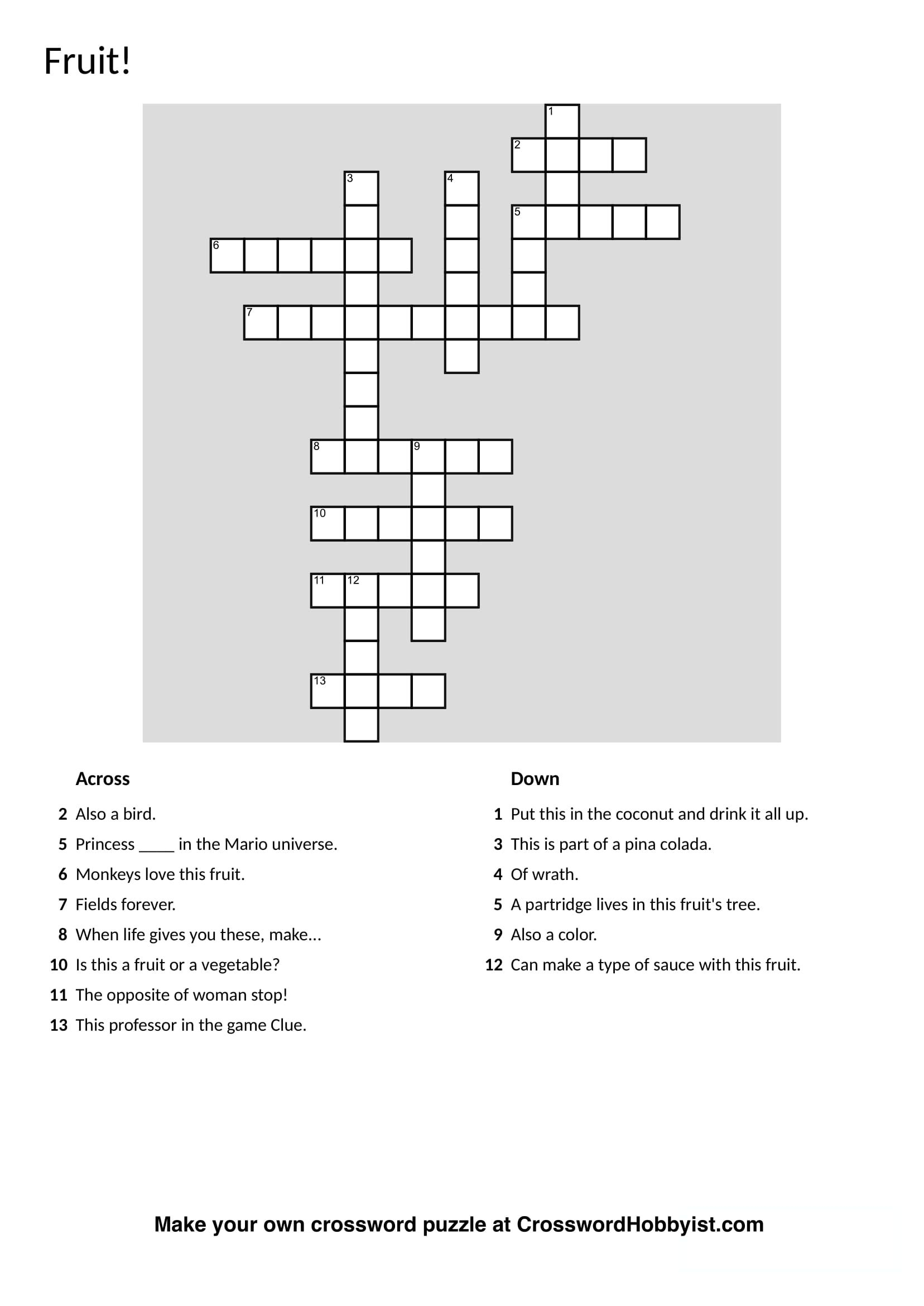 Make Your Own Fun Crossword Puzzles With Crosswordhobbyist - Free Make Your Own Crosswords Printable