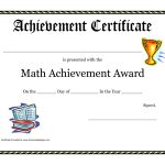 Math Achievement Award Printable Certificate Pdf | Math Activites   Free Printable Award Certificates For Elementary Students