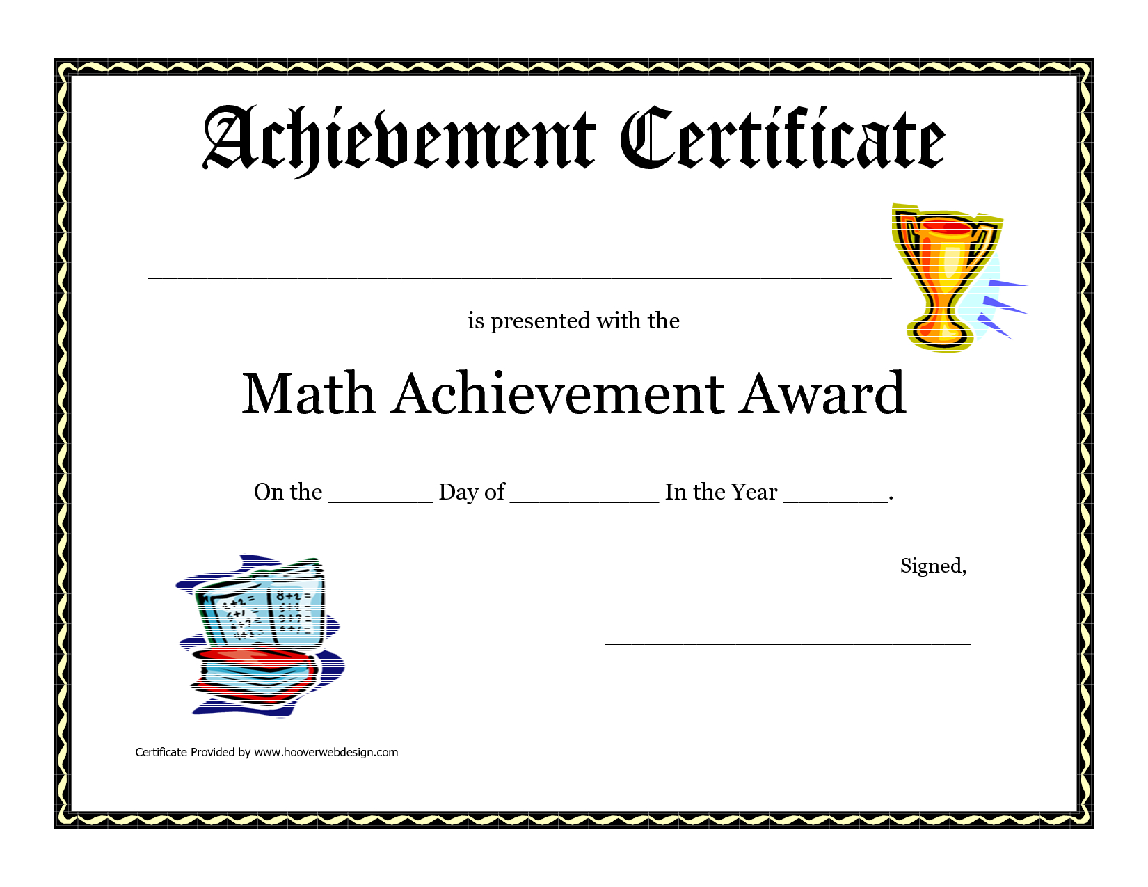 Math Achievement Award Printable Certificate Pdf | Math Activites - Free Printable Swimming Certificates For Kids