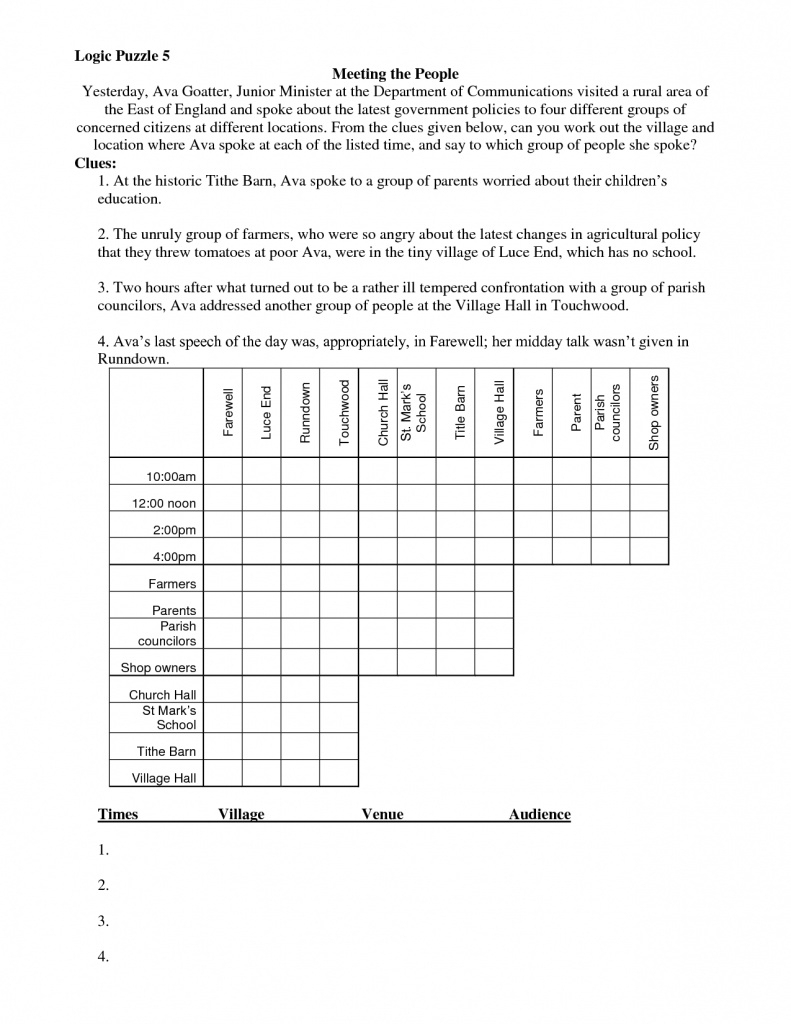 Math Logic Puzzles Worksheets Pdf | Download Them And Try To Solve - Free Printable Logic Puzzles For Middle School