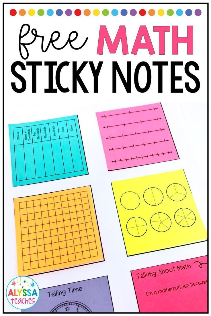 Math Sticky Notes Templates Sampler | Math In The Classroom - Free Printable Math Centers
