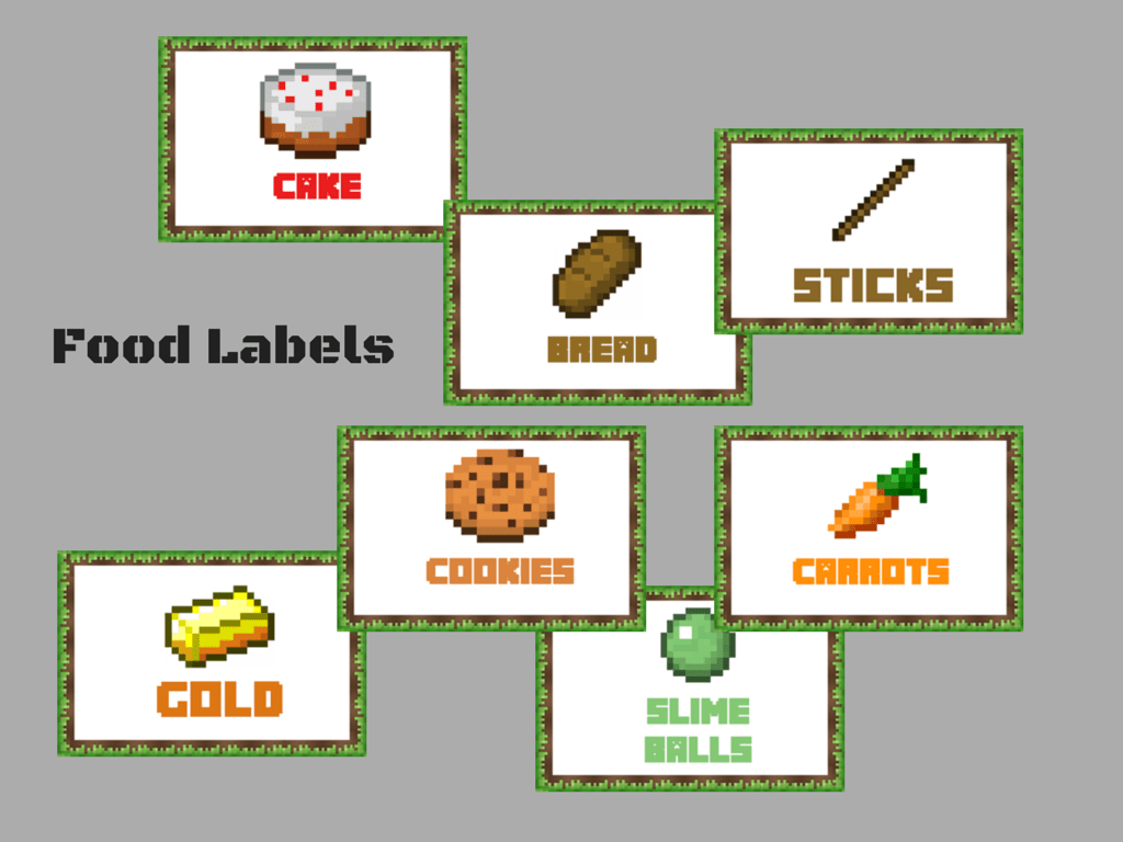 Minecraft Food Labels - Magical Printable - Free Printable Minecraft Food Labels