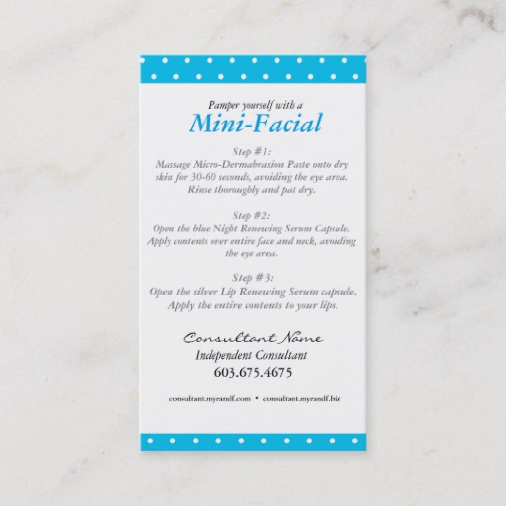 Mini Facial Instruction Card | Zazzle Within Rodan And Fields Mini - Rodan And Fields Mini Facial Instructions Printable Free