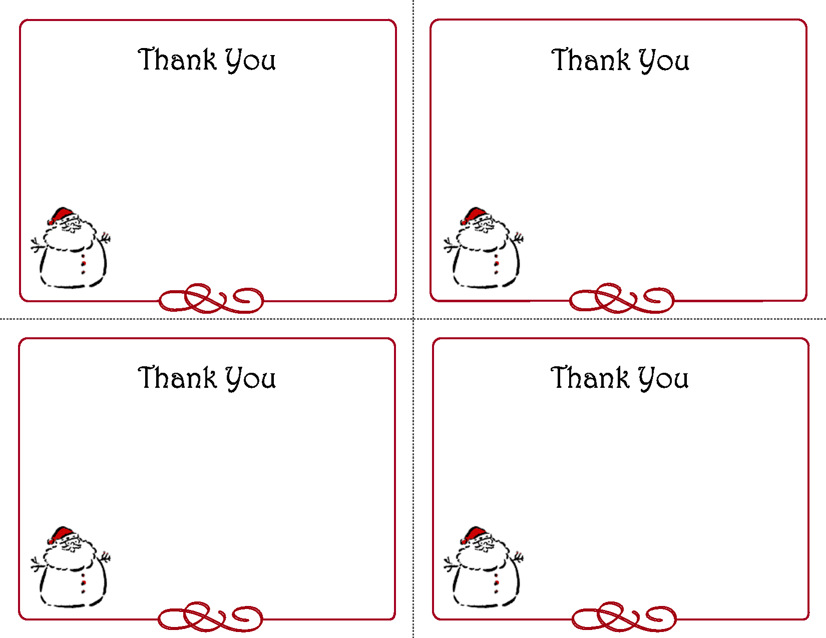 Mini Thank You Card Template - Thank You Card Free Printable Template