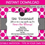 Minnie Mouse Party Invitations Template | Birthday Party   Free Printable Minnie Mouse Party Invitations