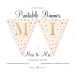 Miss To Mrs Banner   Printable, Bridal Shower Blush Pink Gold   Free Printable Miss To Mrs Banner
