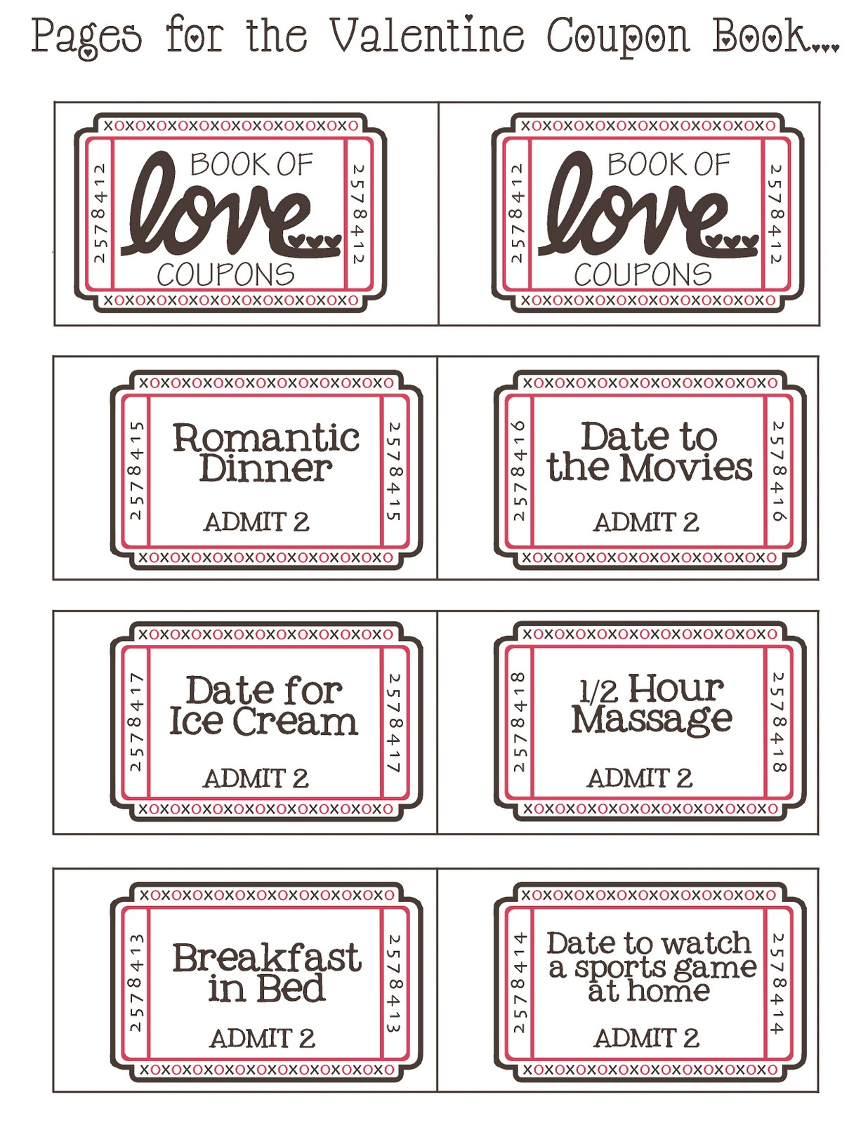 Mommyday Crafternight: {Free Printable} Valentine Coupon Book - Free Printable Coupons For Husband