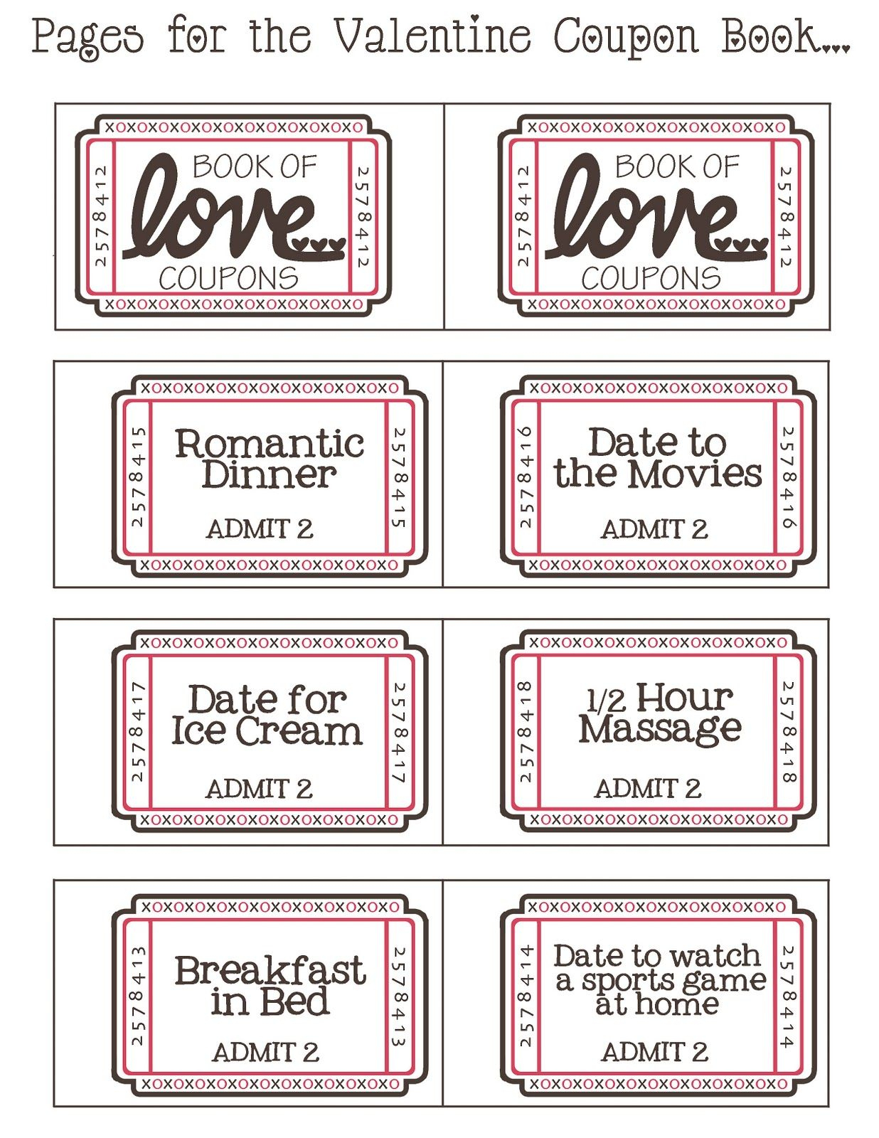 Mommyday Crafternight: {Free Printable} Valentine Coupon - Free Printable Valentine Books