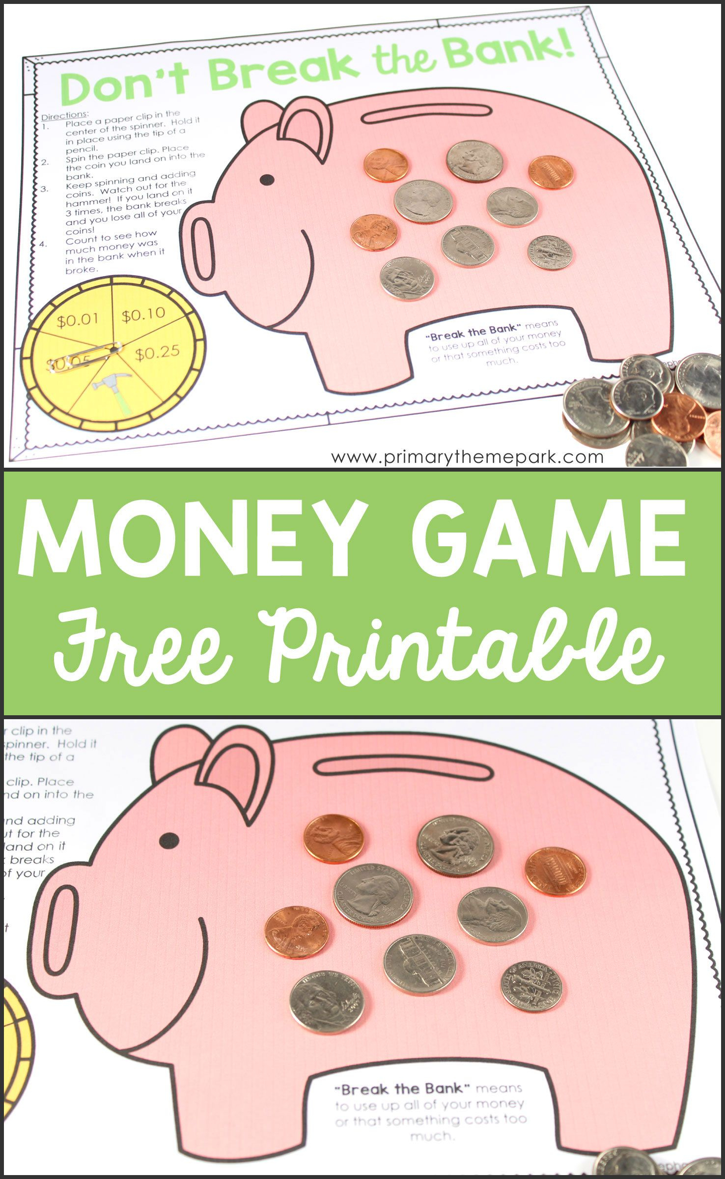 Money Activities For Second Grade | Math Activities For Kids | Money - Free Printable Game Money