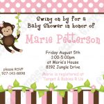 Monkey Girl Baby Shower Invitations   Baby Shower Ideas   Free Printable Monkey Girl Baby Shower Invitations