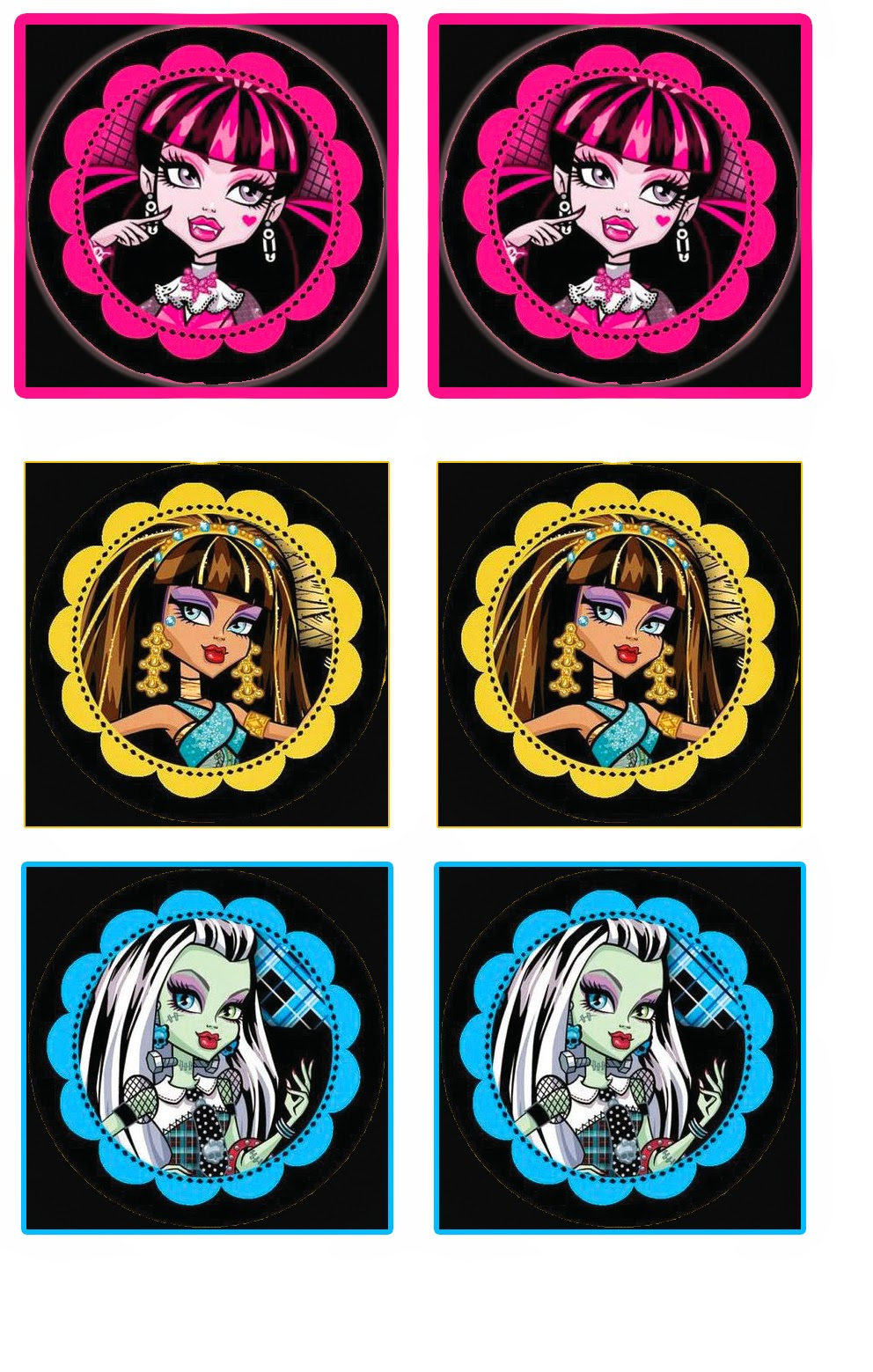 Monster High: Free Printable Cupcake Toppers And Wrappers. | Oh My - Free Printable Monster High Stickers