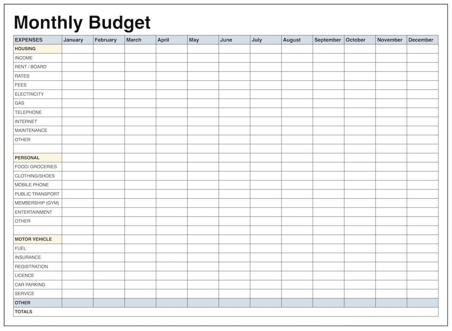 Monthly T Worksheet Free Template In Excel Youtube And Yearly - Free Printable Monthly Expense Sheet