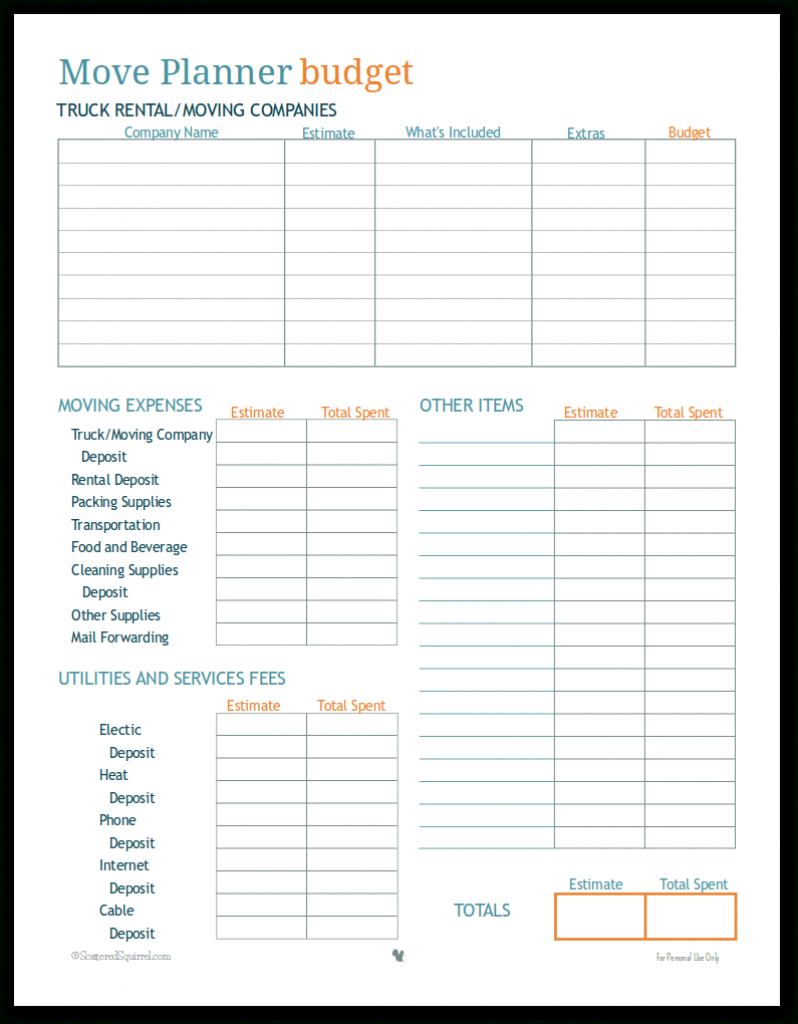 More Move Planner Printables To Help You Stay On Track Intended For - Free Printable Moving Checklist And Planner