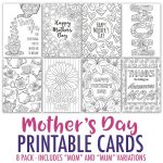 Mother's Day Coloring Cards | 8 Pack   Sarah Renae Clark   Coloring   Free Printable Mothers Day Cards To Color