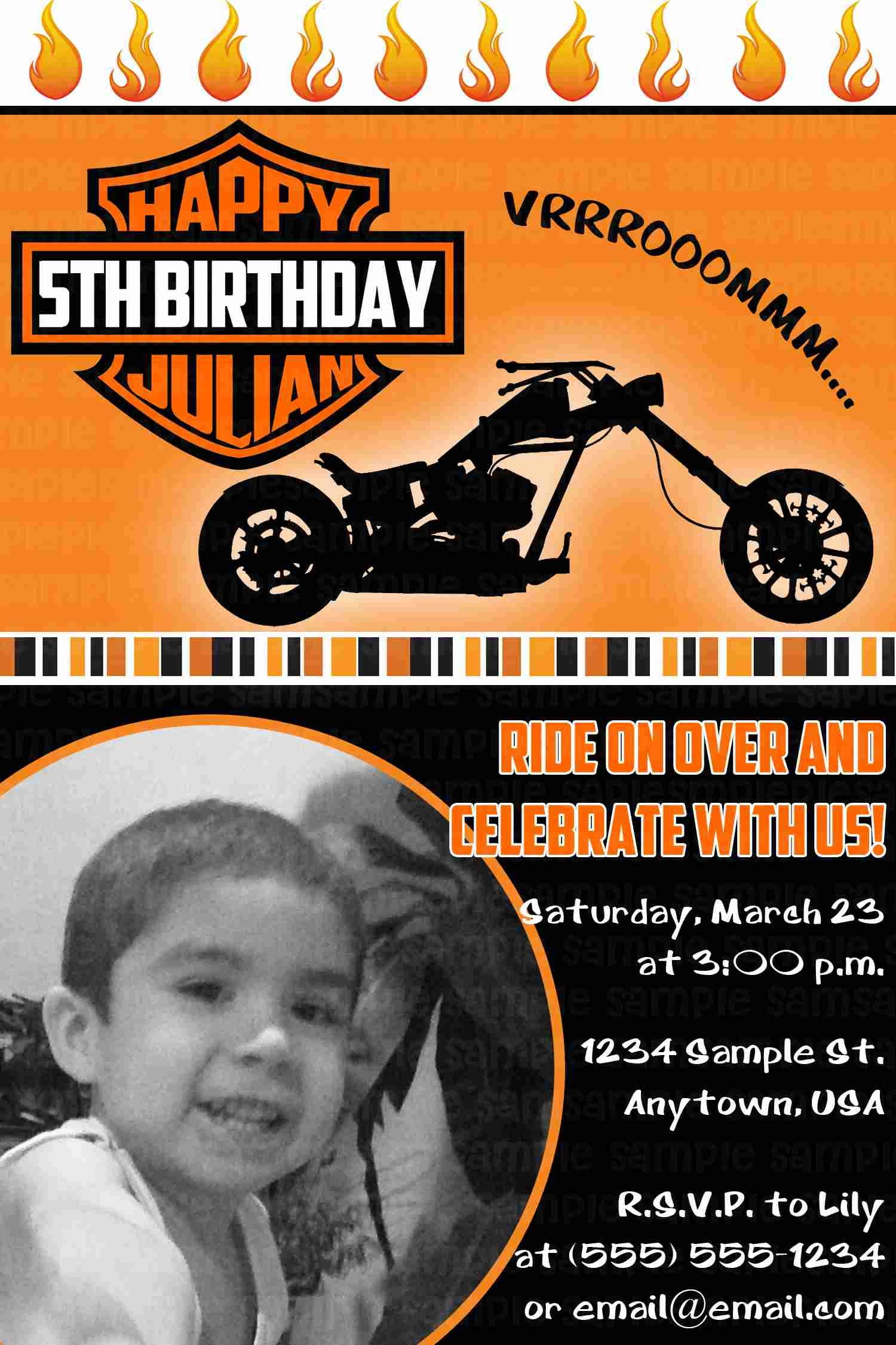 Motorcycle Biker Birthday Invitation $11 | Kids Birthday Invitations - Motorcycle Invitations Free Printable