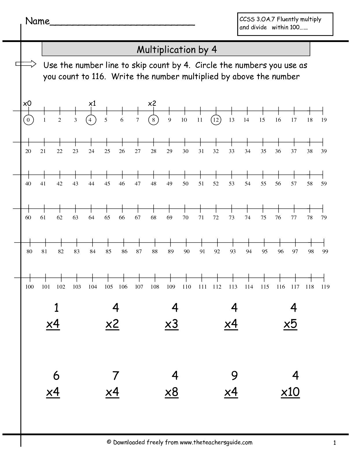 Multiplication Facts Worksheets From The Teacher&amp;#039;s Guide - Free Printable Number Line To 30