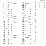Multiplication Printable Worksheets 5 Times Table Test 1 | Kids   Free Printable Table Numbers 1 30
