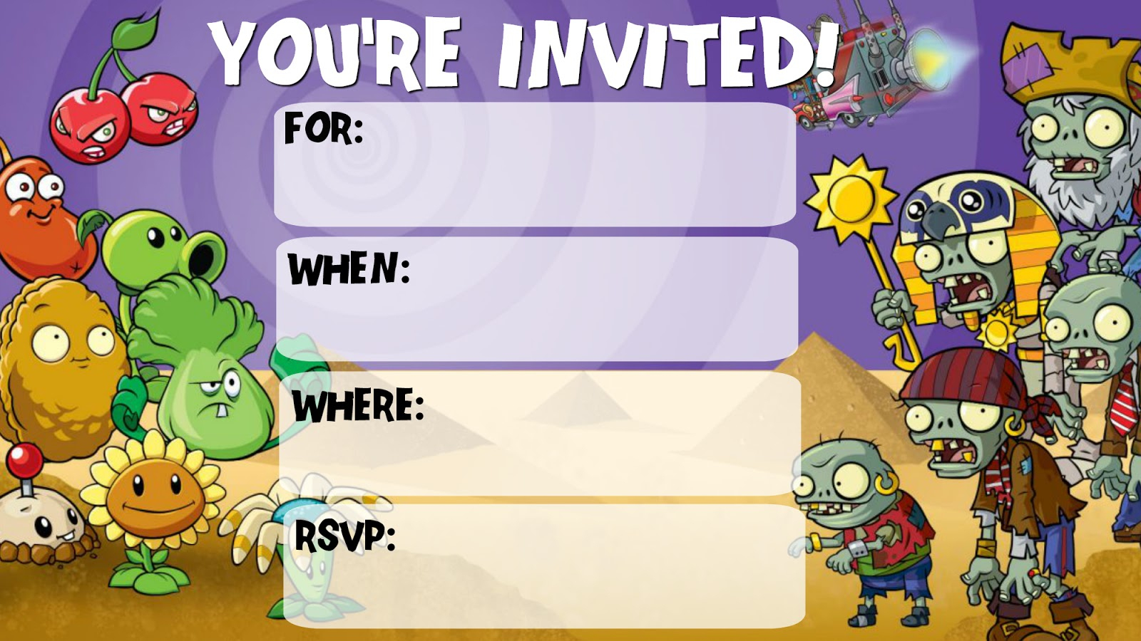 Musings Of An Average Mom: Plants Vs. Zombies Invitations - Plants Vs Zombies Free Printable Invitations