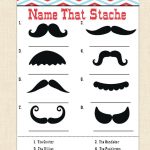 Mustache Party Game Baby Shower Birthday Name That Stache With   Name That Mustache Game Printable Free