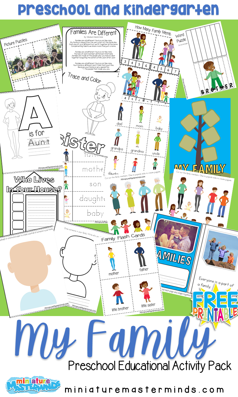 My Family Free Printable Preschool Activity Pack | All About Me - Free Printable Preschool Teacher Resources