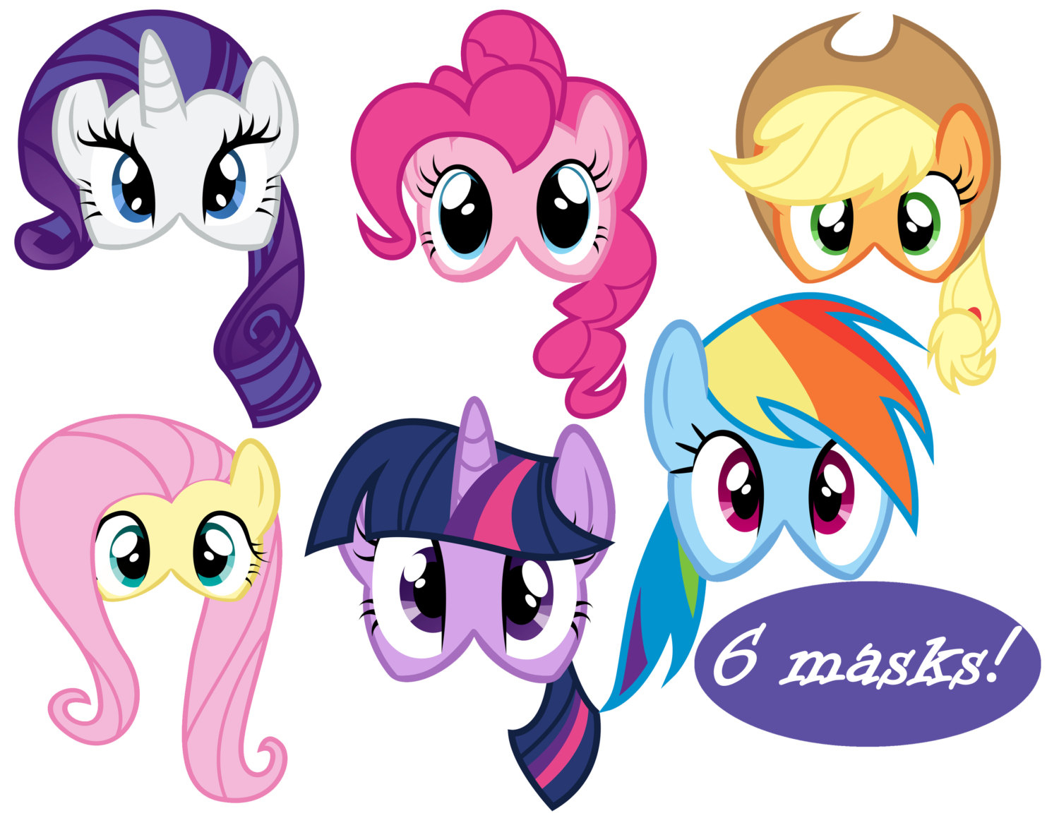 My Little Pony Masks 6 | Etsy - Free My Little Pony Printable Masks