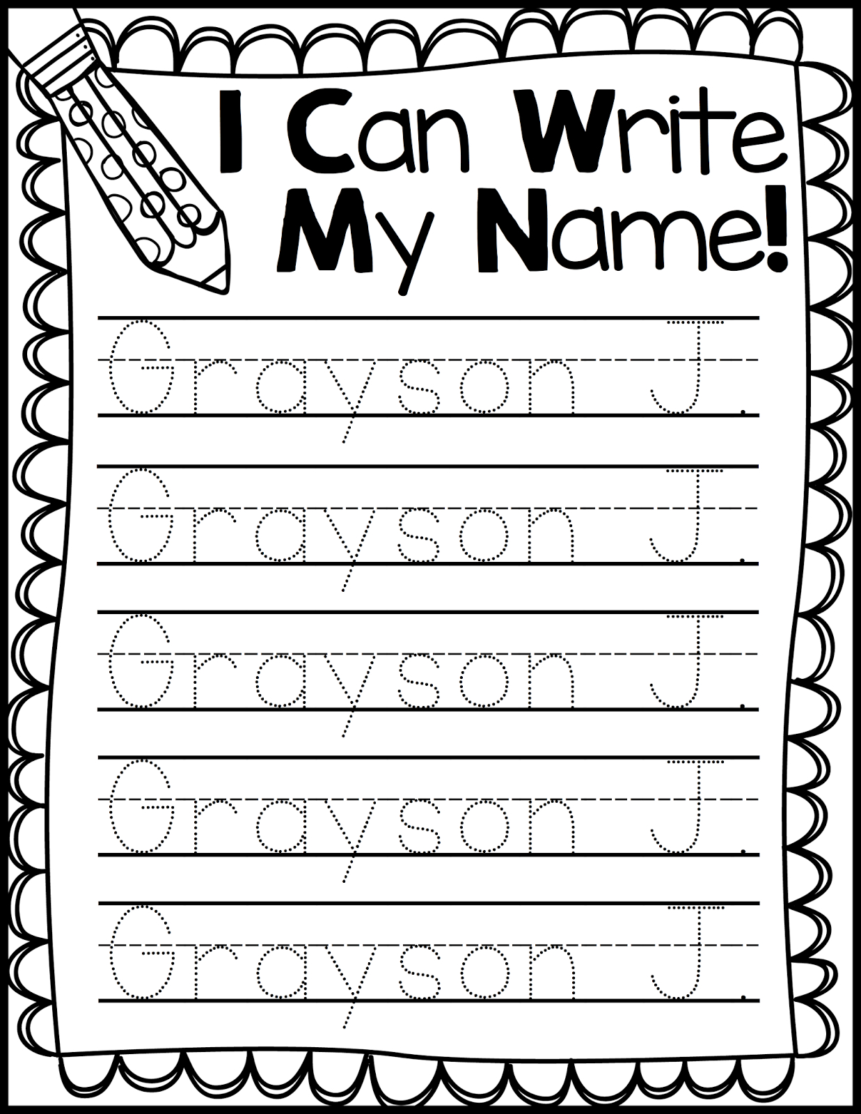 Name Writing Practice - Handwriting Freebie | Learning At Home - Free Printable Practice Name Writing Sheets