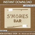 New Large Printable Camping Party Signs And Backdrops   Free Printable Camping Signs