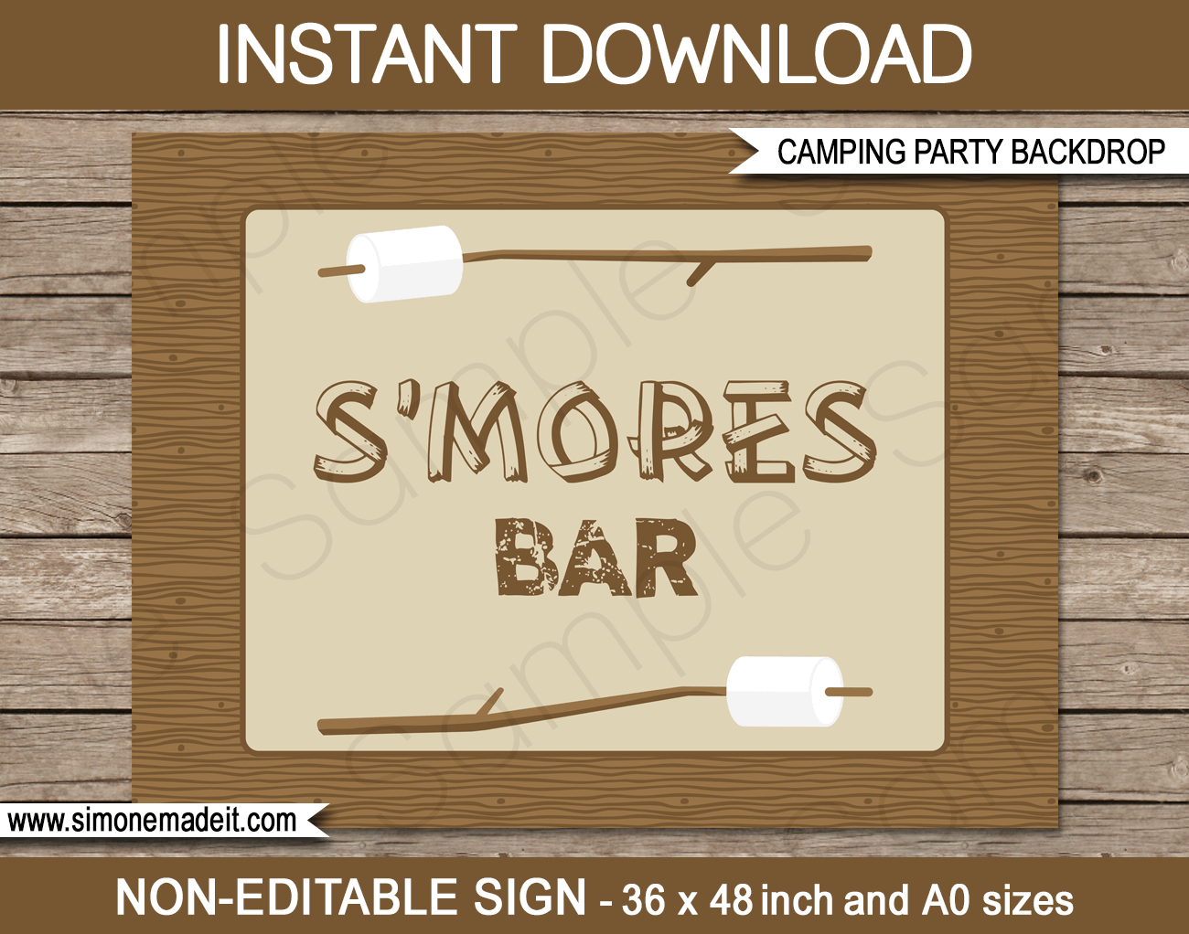 New Large Printable Camping Party Signs And Backdrops - Free Printable Camping Signs