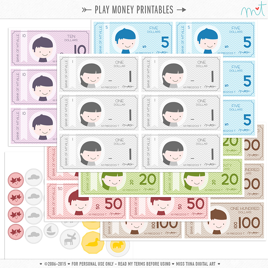 New Vector Saving Up + Free Printable Play Money! | Misstiina - Free Printable Money For Kids