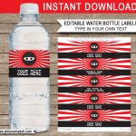 Ninja Water Bottle Labels Template | Ninja Theme Birthday Party   Free Printable Paris Water Bottle Labels
