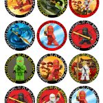 Ninjago Free Printable Toppers, Labels, Images And Invitations.   Oh   Free Printable Lego Cupcake Toppers