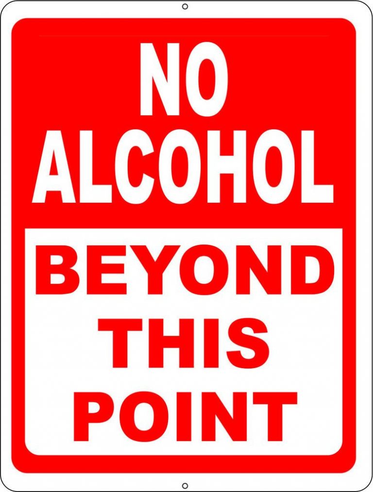 No Alcohol Beyond This Point Sign | 