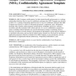Non Disclosure Agreement Template Free Sample Nda Template Mvrsqrn   Free Printable Non Disclosure Agreement Form