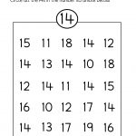 Number 14 Writing, Counting And Identification Printable Worksheets   Free Printable Number Worksheets For Kindergarten