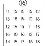 Number 16 Writing, Counting And Identification Printable Worksheets   Free Printable Number Worksheets