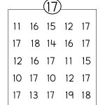 Number 17 Writing, Counting And Identification Printable Worksheets   Free Printable Number Worksheets For Kindergarten