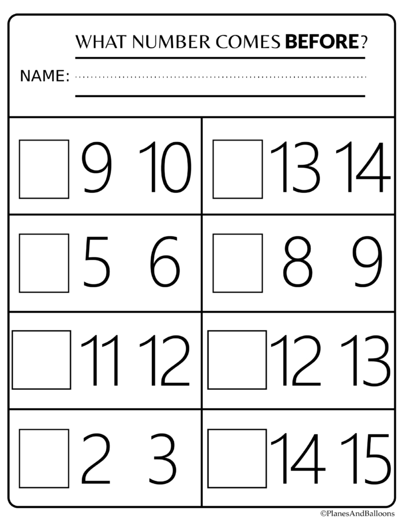 Number Order Kindergarten Free Printable Worksheets: Numbers 1-20 - Free Printable Name Worksheets For Kindergarten
