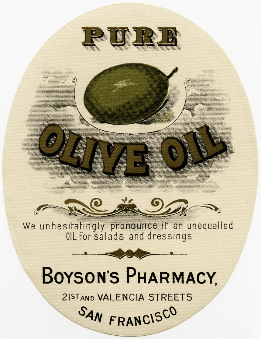 Old Design Shop ~ Free Digital Image: Vintage Boyson&amp;#039;s Pharmacy - Free Printable Olive Oil Labels