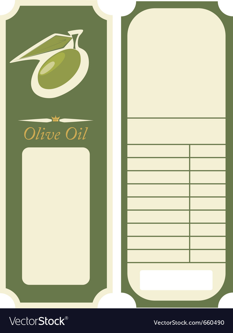 Olive Oil Label Template Royalty Free Vector Image – Printable - Free