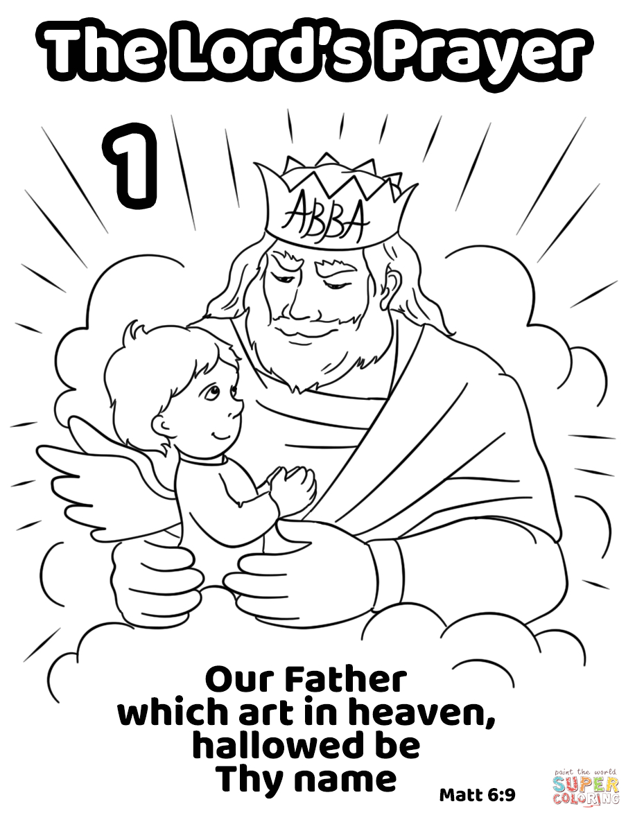 Our Father Which Art In Heaven, Hallowed Be Thy Name Coloring Page - Free Printable Lord&amp;amp;#039;s Prayer Coloring Pages
