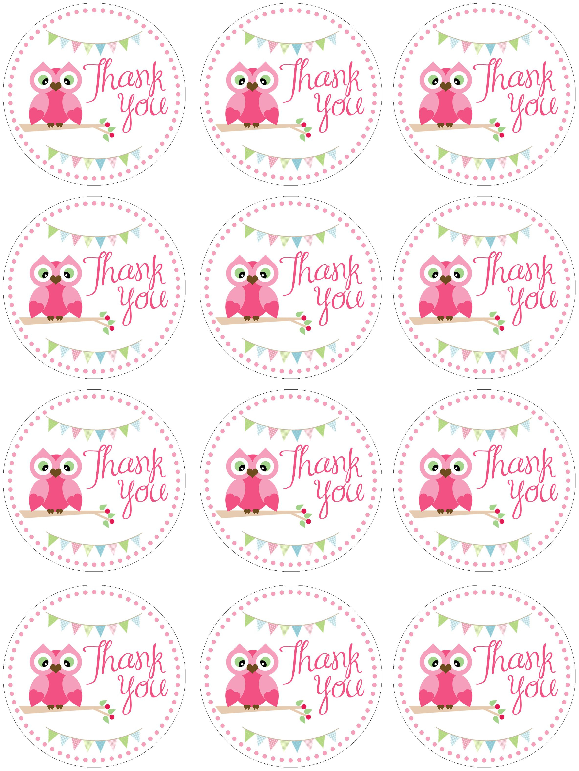 Owl Birthday Party With Free Printables | תגיות -Labels - Free Printable Thank You Tags For Birthday Favors