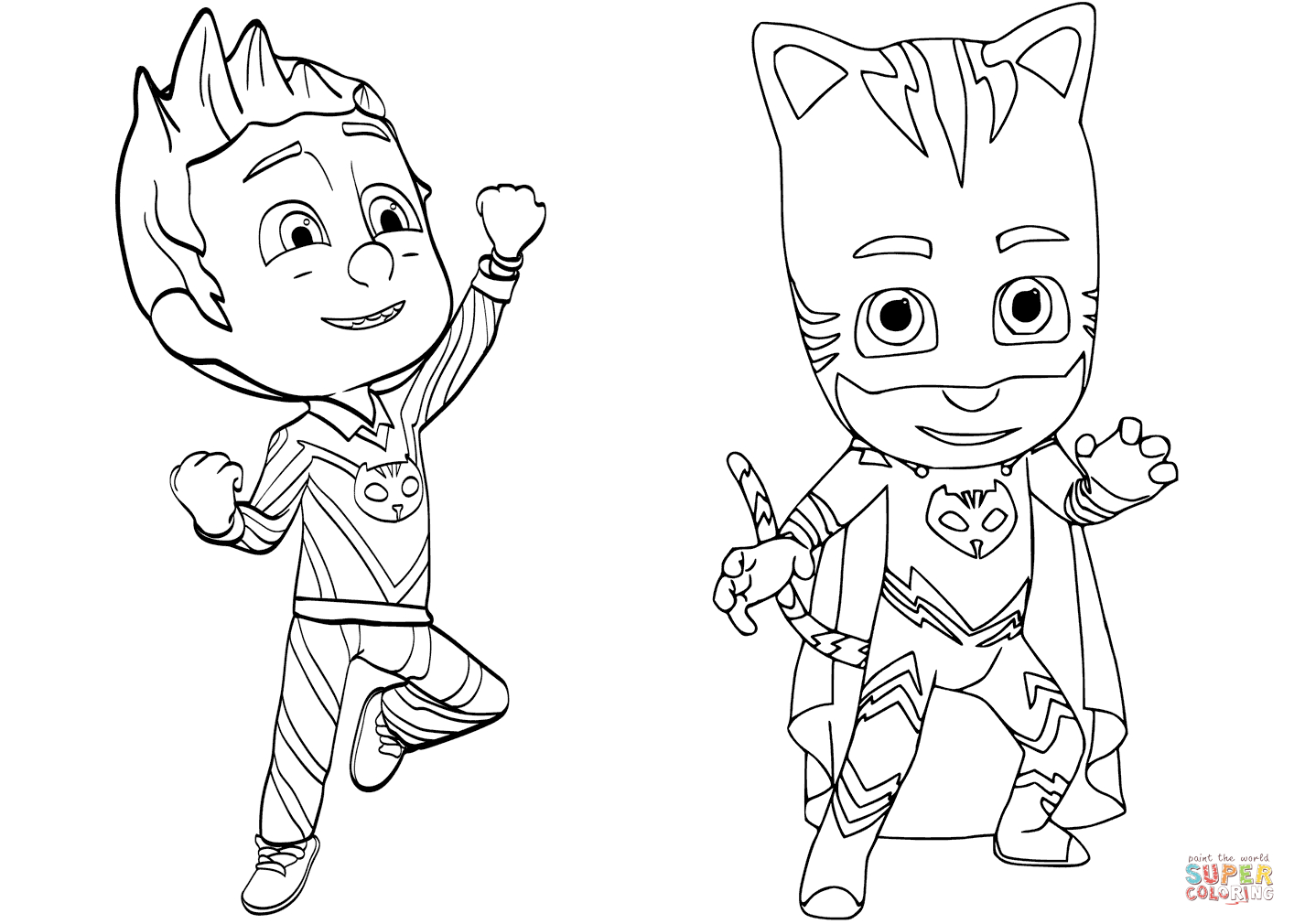 Pajama Hero Connor Is Catboy From Pj Masks Coloring Page | Free - Free Printable Pajama Coloring Pages