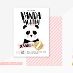 Panda Birthday Party Invitation | Panda Monium Birthday Party Invite   Panda Bear Invitations Free Printable