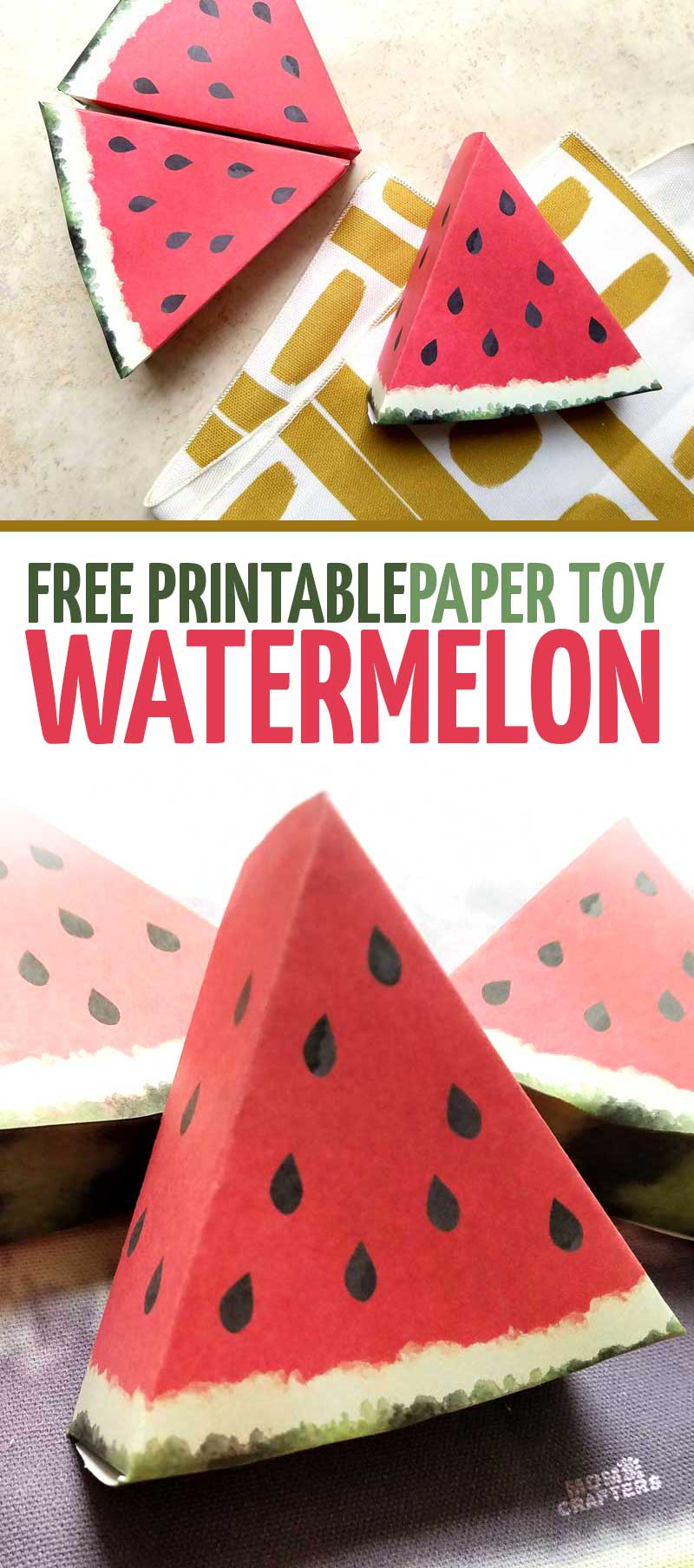 Paper Craft Templates For Play Fruit: Watermelon – Moms And Crafters - Free Printable Paper Crafts
