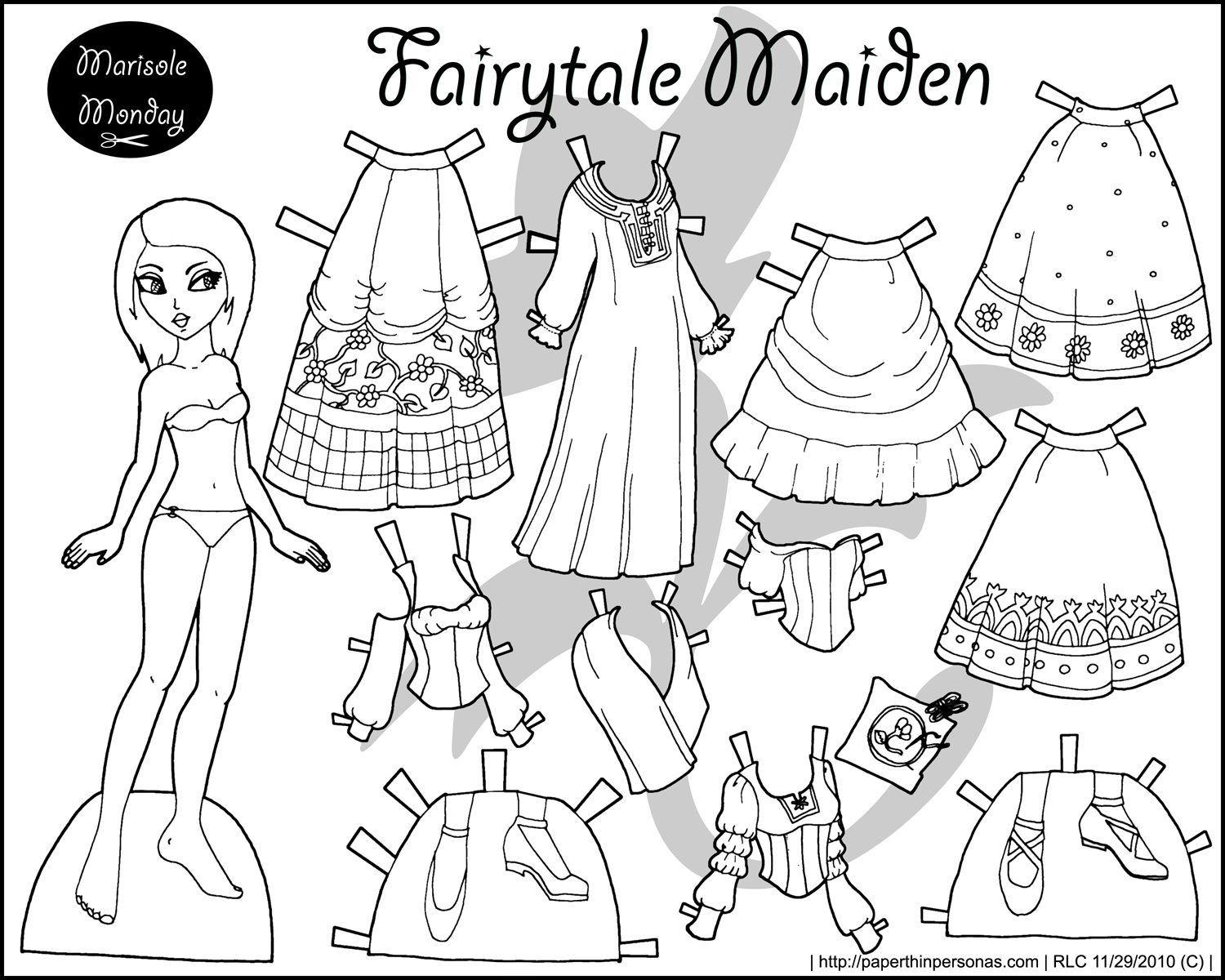 Paper Doll Color Pages | Coloring Pages - Free Printable Paper Doll Coloring Pages