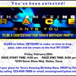 Paper Perfection: Free "amazing Race" Birthday Party Invitation   Free Printable Amazing Race Invitations