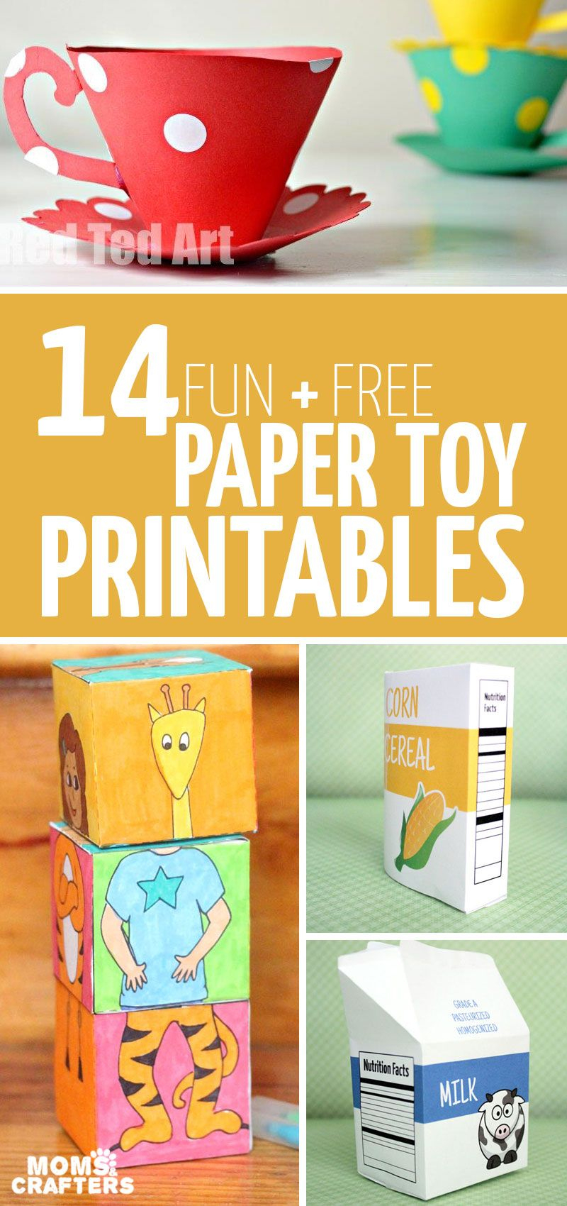 Paper Toy Templates - 14 Free Printables To Craft And Play! | Paper - Free Printable Paper Crafts