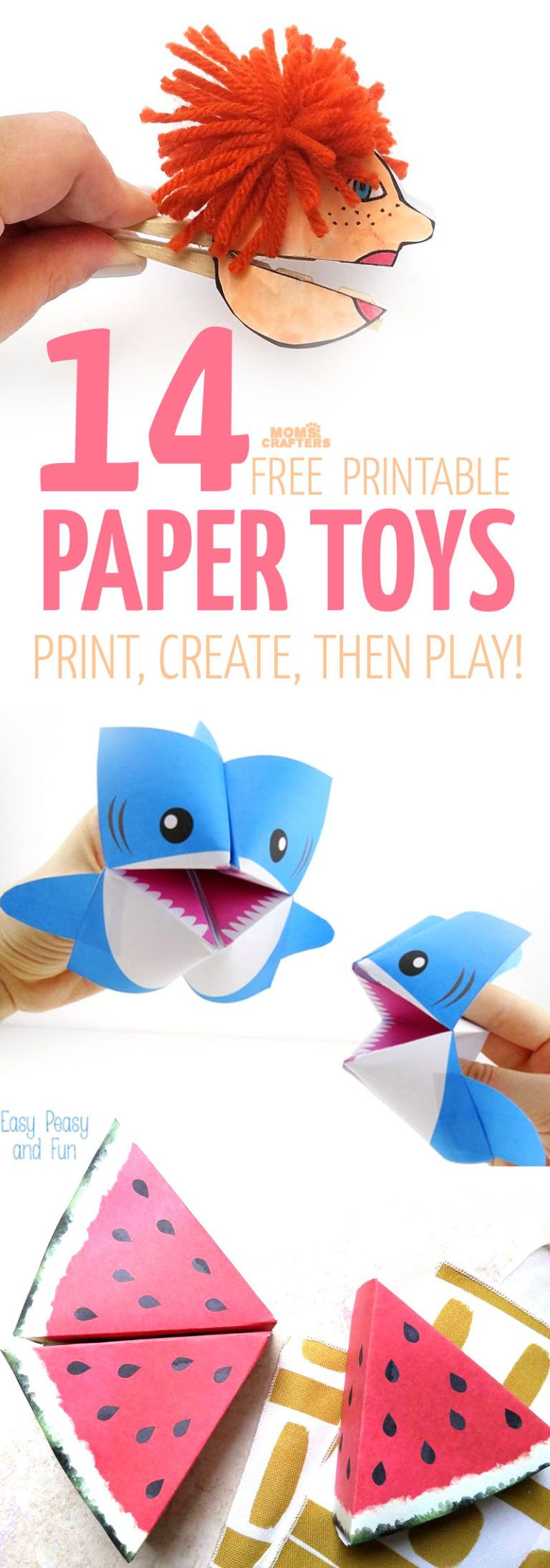 Paper Toy Templates - 14 Free Printables To Craft And Play! | Papier - Free Printable Paper Crafts